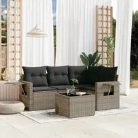 Set Divano da Giardino 5 pz con Cuscini Grigio in Polyrattancod mxl 112292