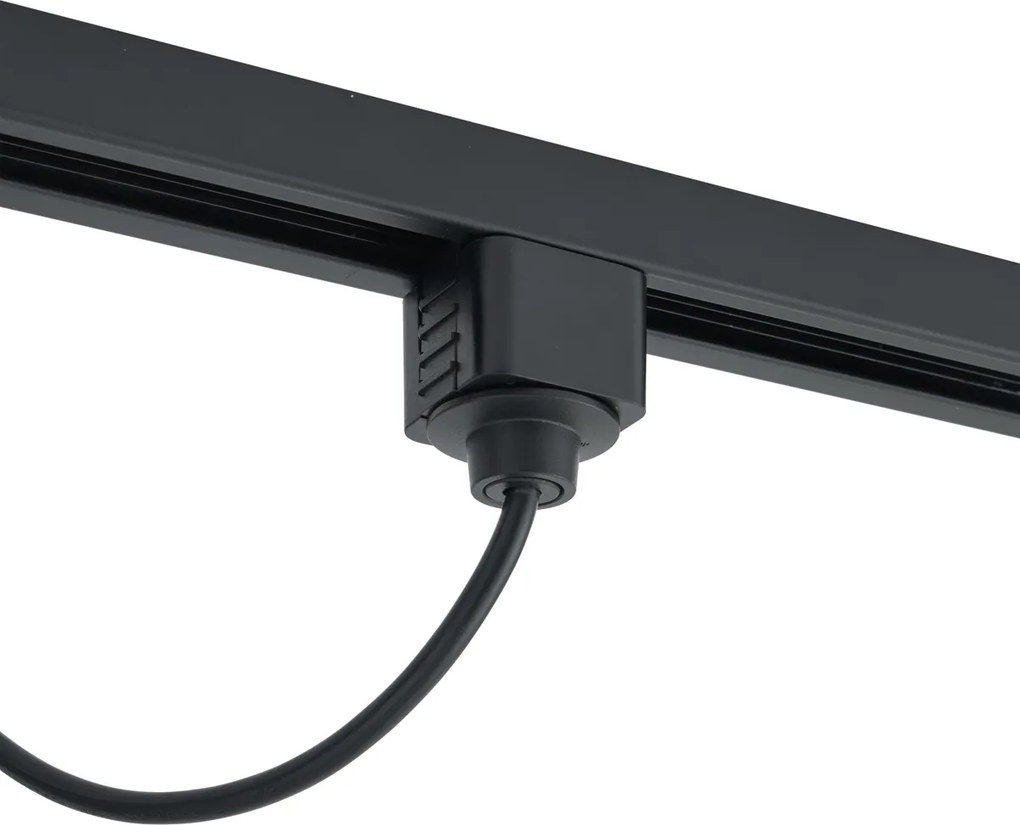 Alimentatore per binario monofase con piastra di montaggio rotonda nero - Iconic