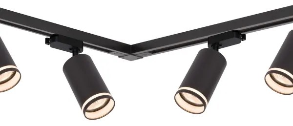 Faretto per binario PIPE 6xGU10/10W/230V, nero