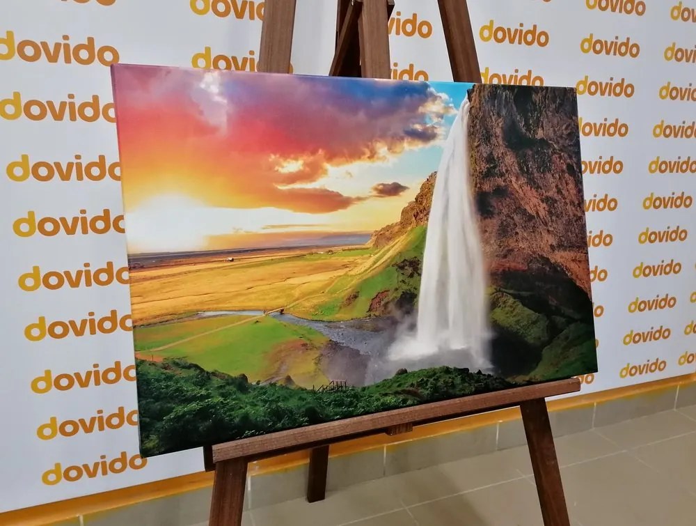 Quadro su tela – Cascata meravigliosa in Islanda