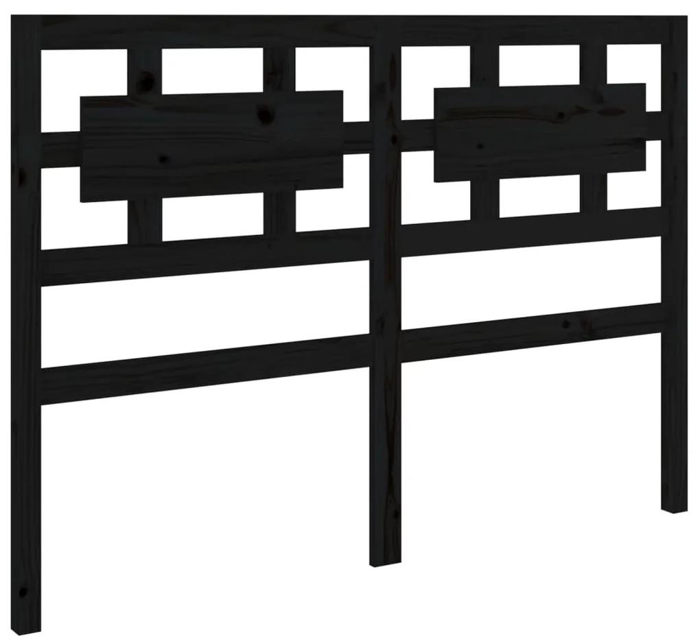 Testiera per letto nera 145,5x4x100cm in legno massello di pino