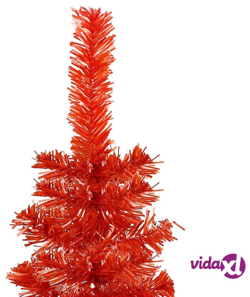 vidaXL Albero di Natale Sottile Rosso 210 cm