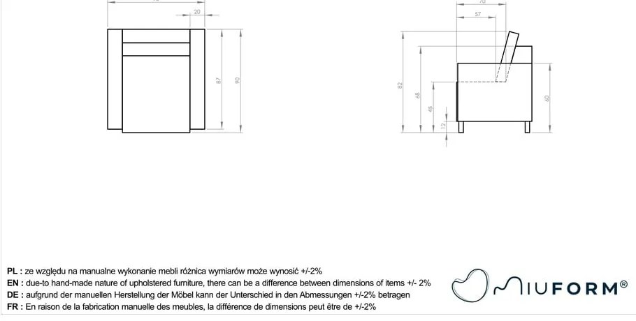 Poltrona marrone con rivestimento in finta pelle Lofty Lilly – Miuform