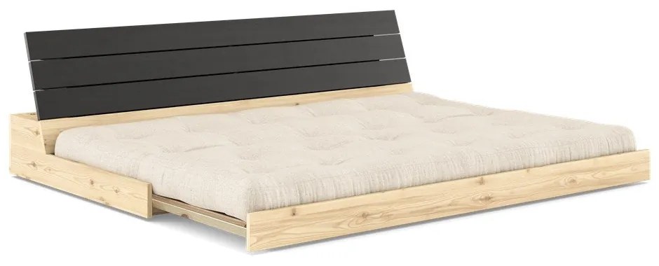 Divano letto in lino grigio e beige 196 cm Base - Karup Design