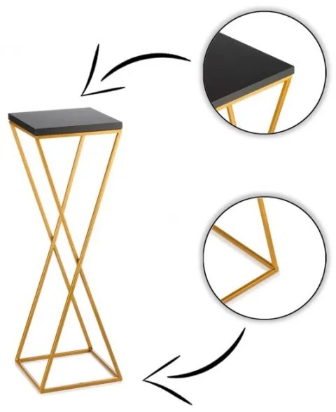 Portafiori LOFT 70x24 cm oro/nero