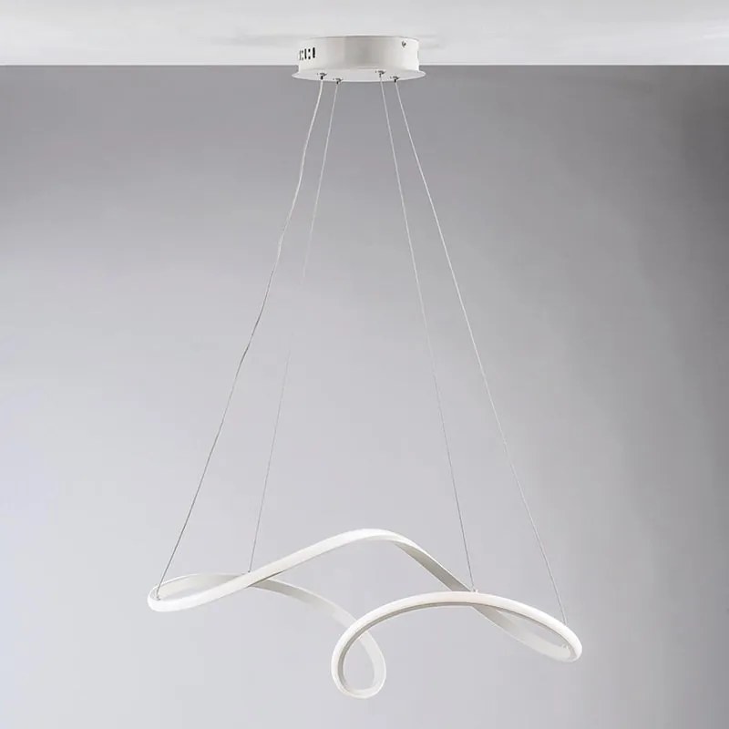 Lampadario LED design Dana bianco, luce con 3 temperature di colore 5000 lumen