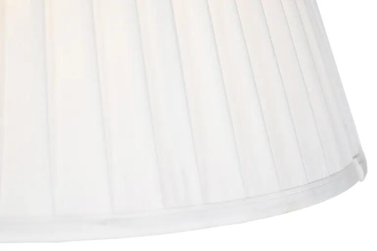 Lampada a sospensione con paralume plissettato color crema 35 cm - Acciaio Blitz I.