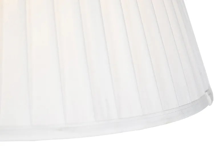 Lampada a sospensione in acciaio con paralume plissettato crema 35 cm - Blitz