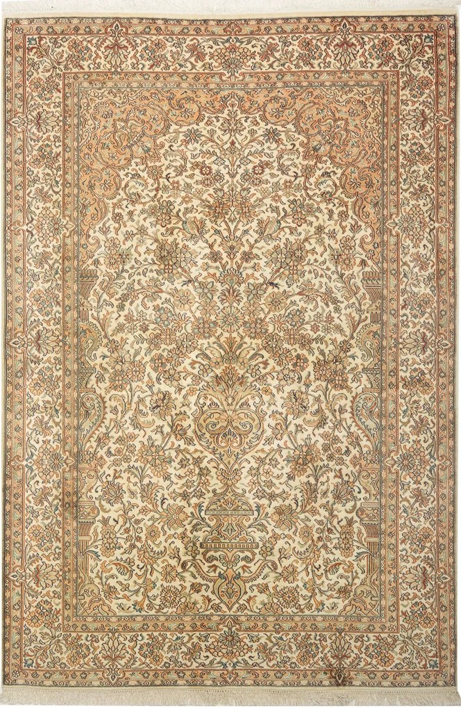 Cashmere Silk Tappeto orientale 190x130 Beige (Indian) Annodato A Mano