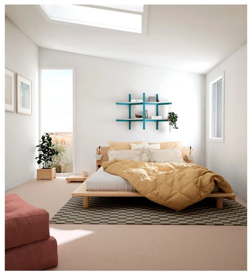 Letto matrimoniale in legno di pino con griglia 160x200 cm Peek - Karup Design