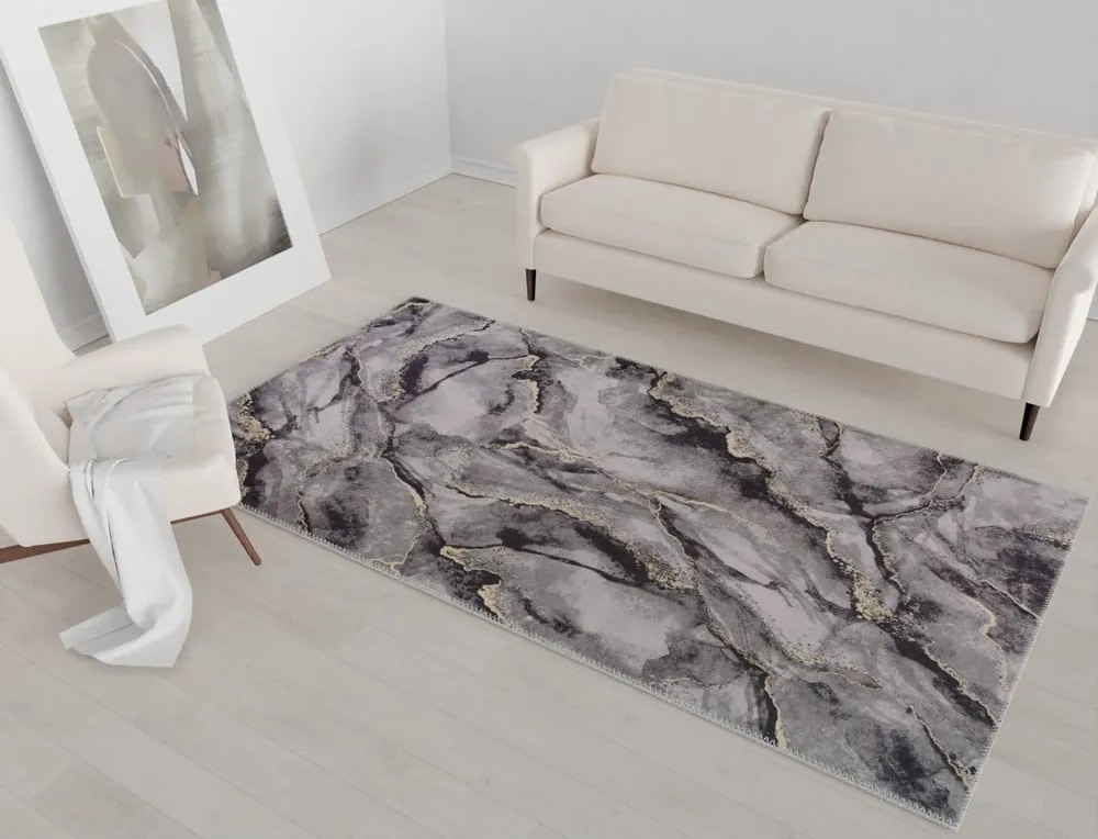 Tappeto grigio lavabile 200x80 cm - Vitaus