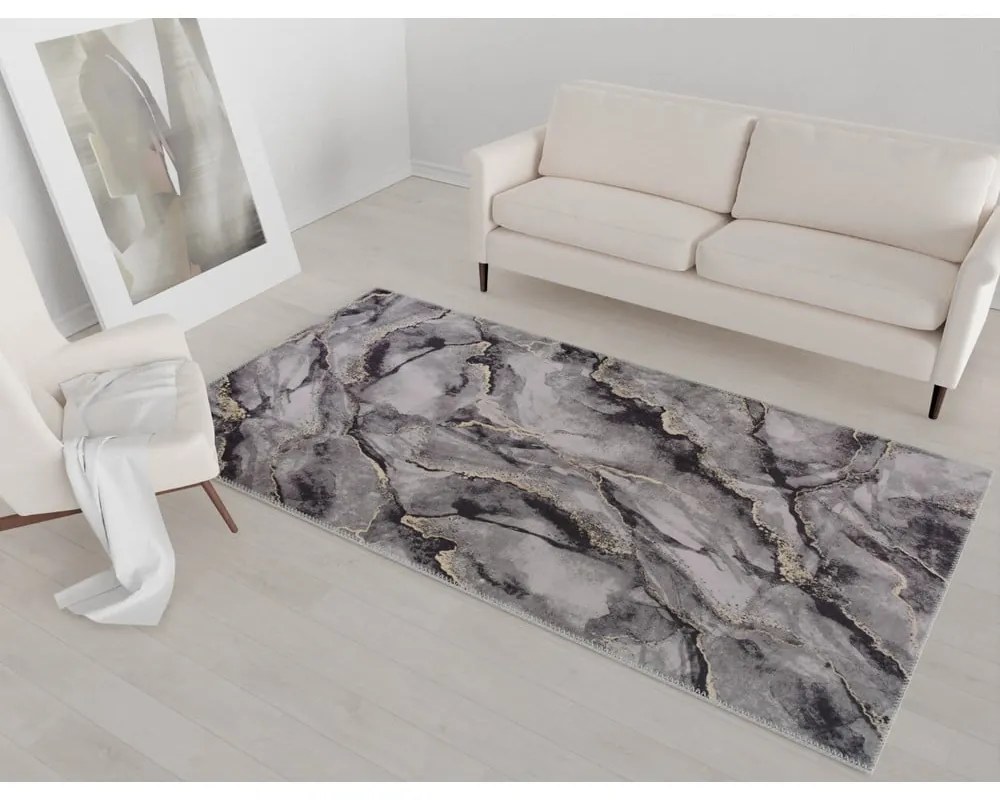 Tappeto lavabile grigio 80x50 cm - Vitaus