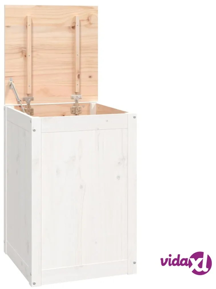 vidaXL Contenitore per Bucato Bianco 44x44x66 cm Legno Massello Pino