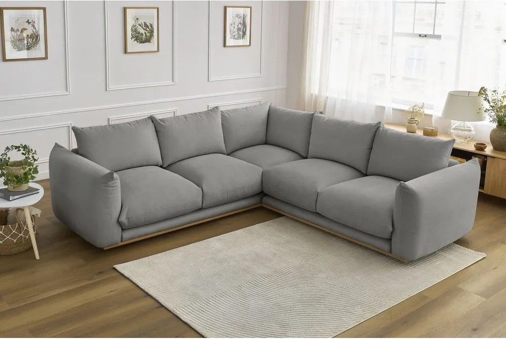 Divano angolare grigio Ernest – Bobochic Paris