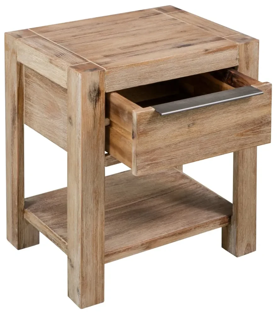 Comodini con cassetti 2 pz 40x30x48 cm legno massello di acacia
