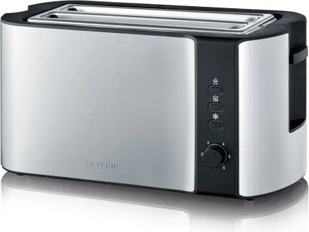 Severin AT 2590 - Tostapane a 4 fette, 1400 W/230 V, acciaio inox/nero
