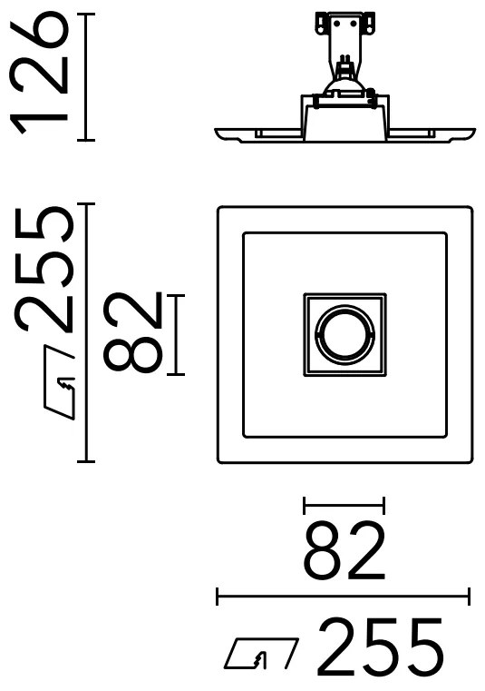 Faretto da incasso 255x255 Flos USB SQUARE 1L per lampada alogena 12V trasformatore non incluso SA30211