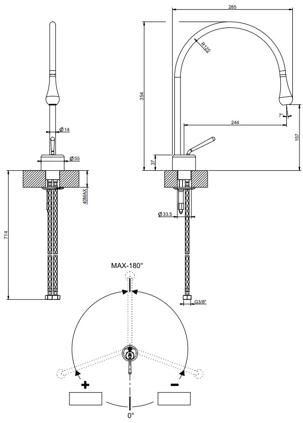 Miscelatore lavabo bocca media canna fissa senza scarico cromo goccia 33803 Gessi