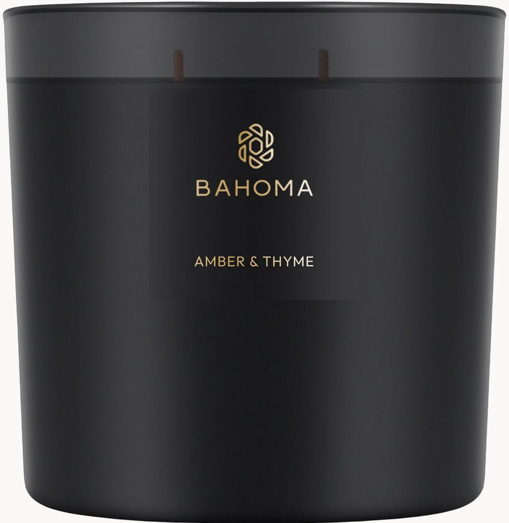 Candela profumata fatta a mano a tre stoppini Amber & Thyme (ambra, timo, eucalipto e gelsomino)
