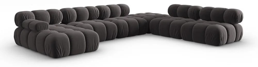 Divano in velluto grigio scuro 379 cm Bellis - Micadoni Home