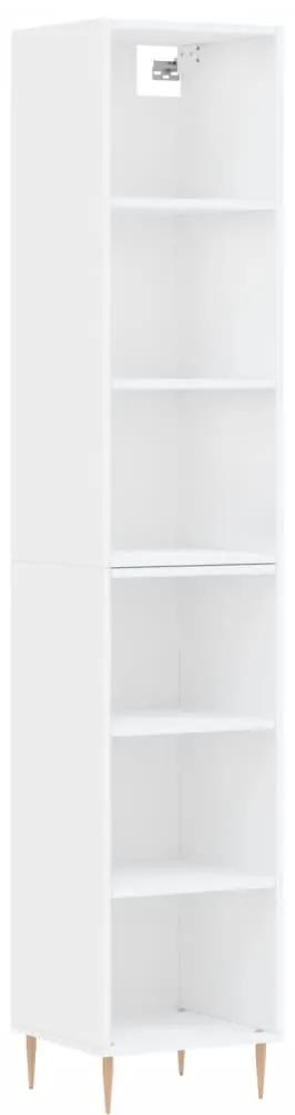 Credenza bianca 34,5x32,5x180 cm in legno multistrato