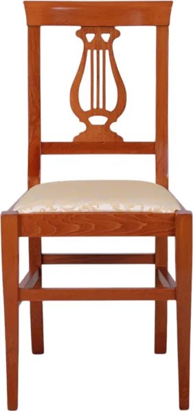 Sedia in legno massello Ciliegio con seduta imbottita LIRA SET 2 pezzi