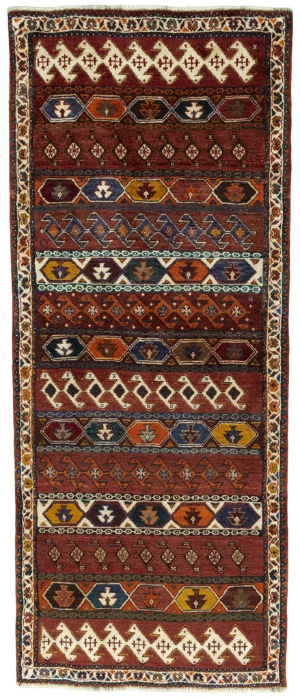 Shiraz Tappeto persiano 80 x 200 Rosso (Iran) Annodato A Mano