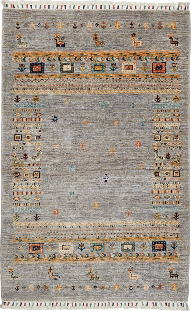 Samarkand Tappeto 100 x 150 Beige (Pakistan) Annodato A Mano