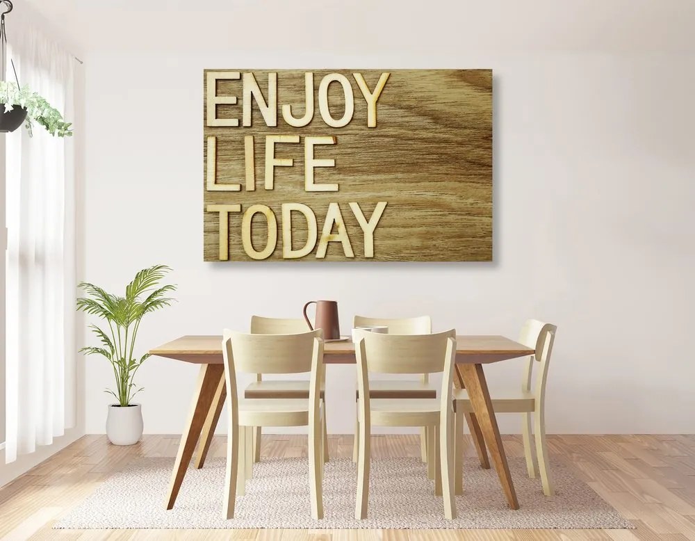 Quadro su tela – Con citazione - Enjoy life today