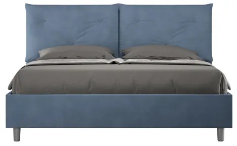 Letto contenitore da 160x190 in microfibra blu Appia