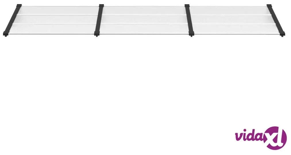 vidaXL Tettoia per Porta Nero e Trasparente 297,5x90 cm Policarbonato