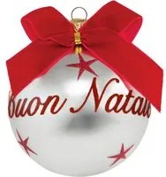 Pallina Natale Buon Natale perlata 10 cm