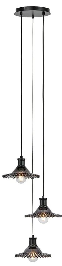 Lampadario nero con paralume in vetro ø 22 cm Novia – Markslöjd