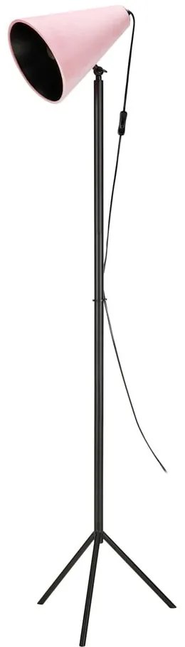 Lampada da terra nera con paralume rosa , altezza 1,5 m Cilla - Markslöjd