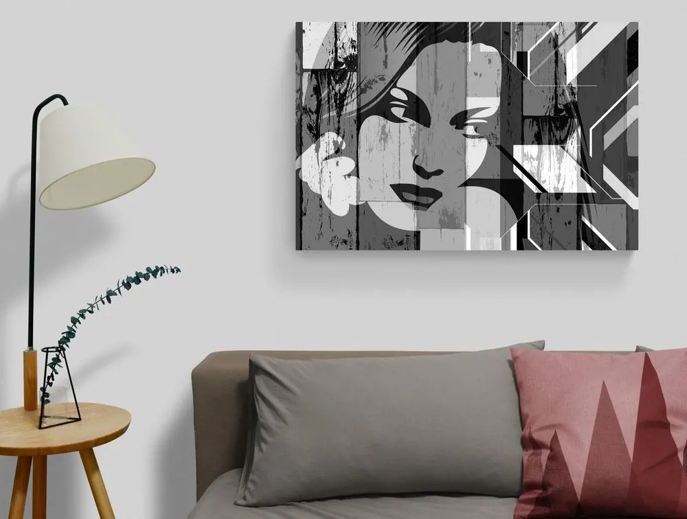 Quadro su tela – Ritratto di donna in bianco e nero