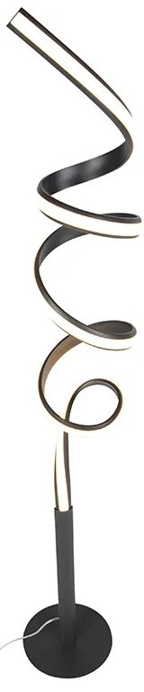 Lampada da terra di design nera con LED e dimmer - Twisted