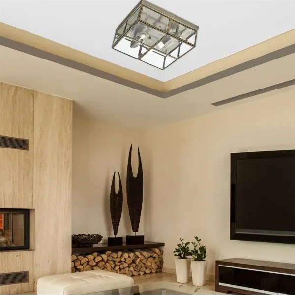 Searchlight 6769-26AB - Plafoniera FLUSH 2xE14/40W/230V verde