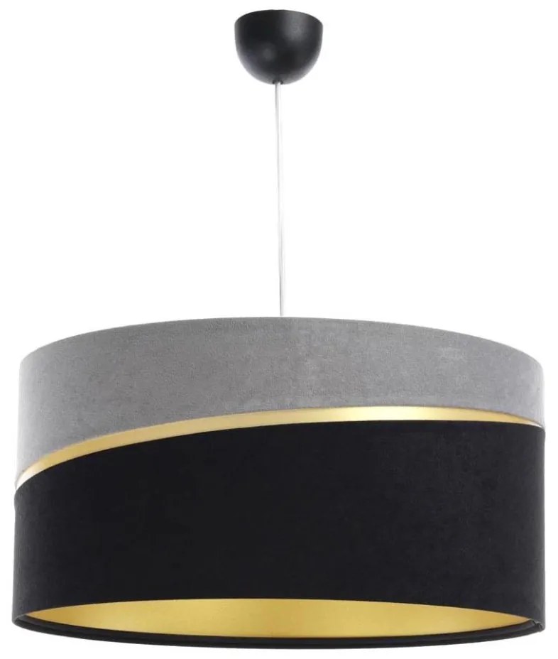 Lampadario a sospensione con filo SWING 1xE27/60W/230V nero/grigio/oro