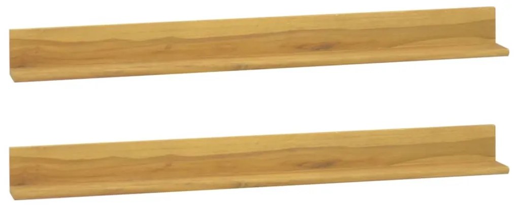 Mensole Da Parete 2 Pz 110x10x10 Cm İn Legno Massello Di Teak /