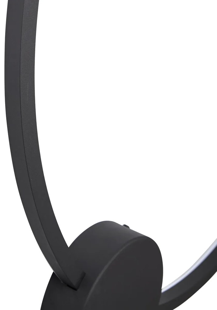 Lampada da parete di design nera 67cm con LED dimmerabile a 3 livelli - Anello