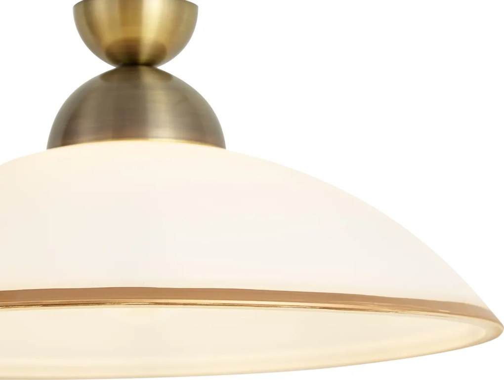 Lampada a sospensione classica bronzo con vetro opale - Katarina