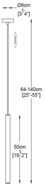 Zuma Line P0461-01A-L8L8 - Lampadario LED a sospensione con filo LOYA LED/5W/230V cromo nero