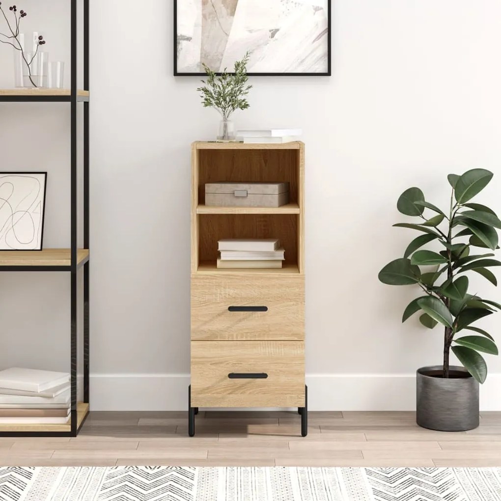Credenza Rovere Sonoma 34,5x34x90 Cm İn Legno Multistrato /