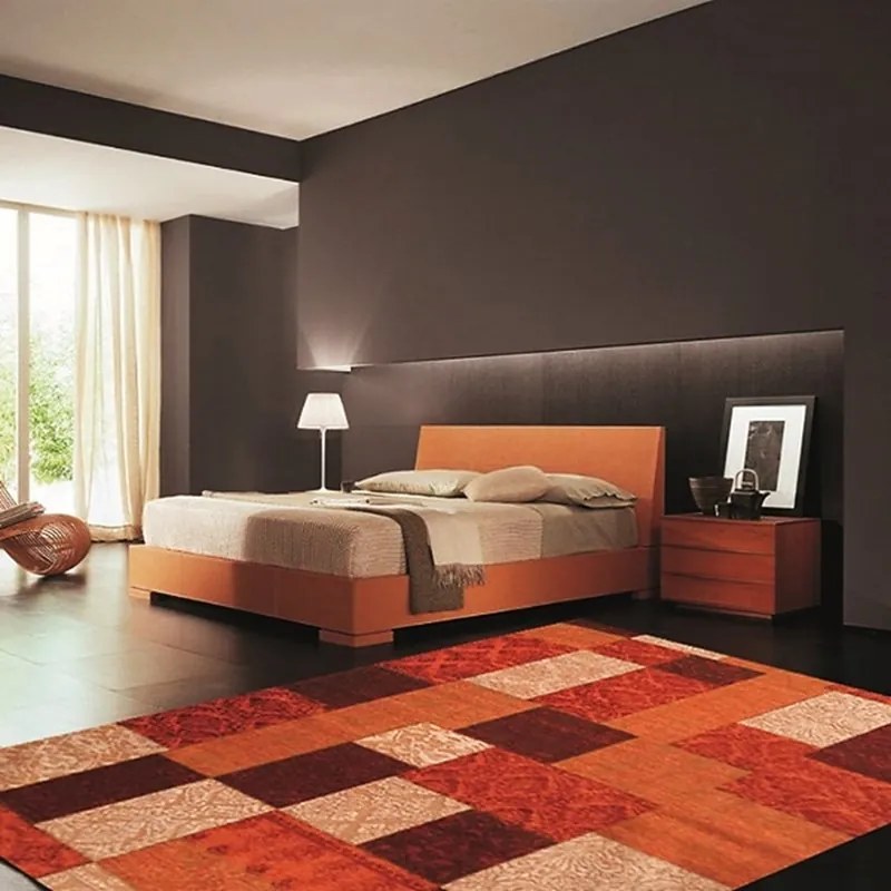 Tappeto Modern kilim in acrilico arancione L 230 x L 160 cm