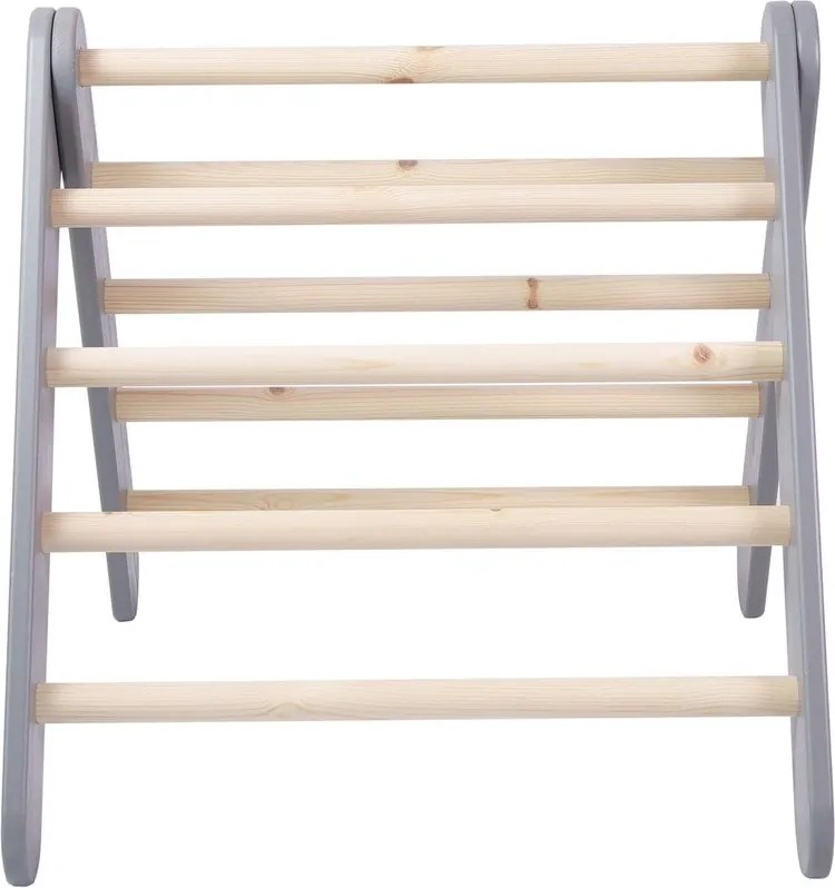 Pikler triangolo montessori grigio in pino massiccio 60x60x60 cm Montessori – Meowbaby