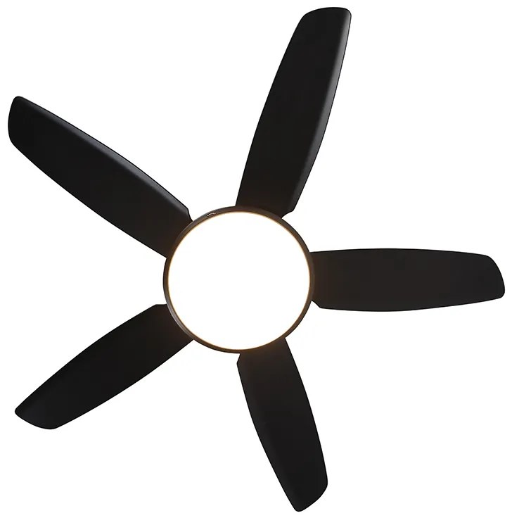 Ventilatore da soffitto nero 130 cm con LED dimmerabile e telecomando - Vifte
