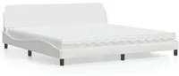 Letto con Materasso Bianco 200x200cm in Similpelle 3208478