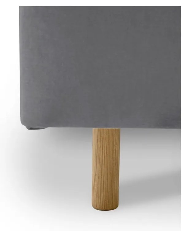 Letto matrimoniale imbottito grigio con doghe in legno 160x200 cm Zee - Scandic