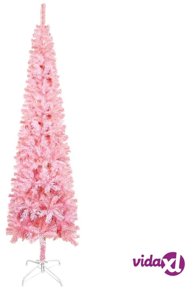 vidaXL Albero di Natale Sottile Rosa 240 cm
