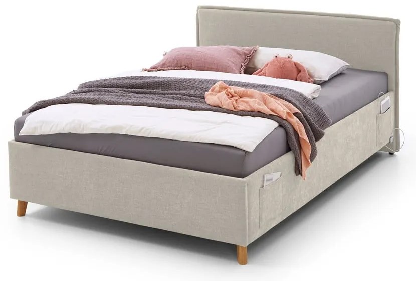 Letto da bambini beige imbottito rete non inclusa 90x200 cm Fun – Meise Möbel